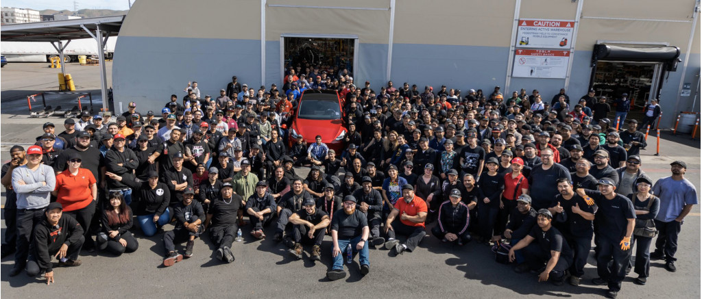 Tesla celebrates building its one-millionth car - Photo credit: Elon Musk/Twitter
