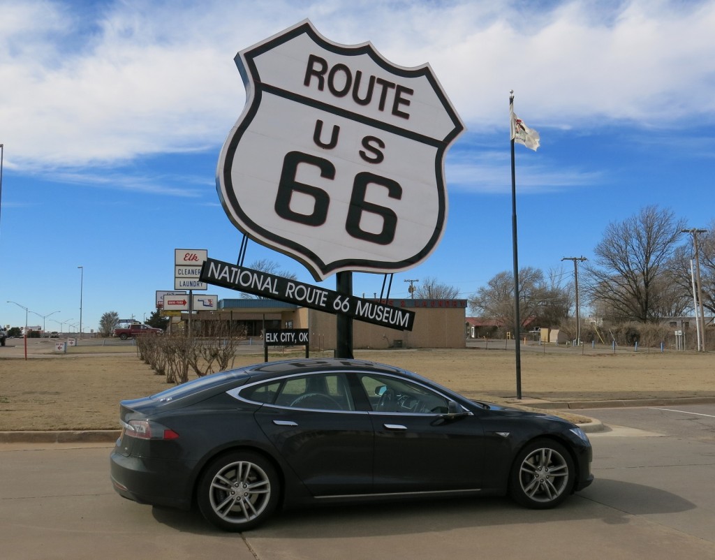 Tesla Model S electric car road trip, Route 66 Museum, Elk City, Oklahoma  [photo: David Noland]