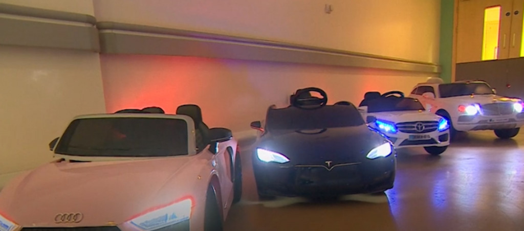 Toy cars for children patients at British hospital