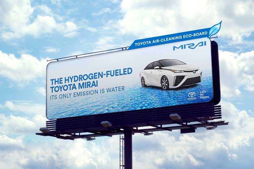 Toyota Mirai emissions-scrubbing billboard