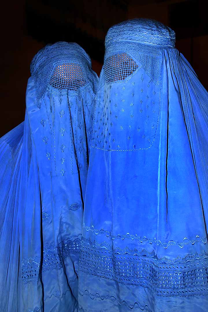 Two Afghan women wearing burqas, from Flickr user BabaSteve