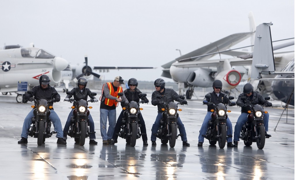 Veterans and active-duty military in Harley-Davidson's free Riding Academy motorcycle training