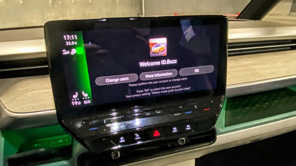 Volkswagen ID.Buzz (Euro spec) - infotainment running software version 3.2