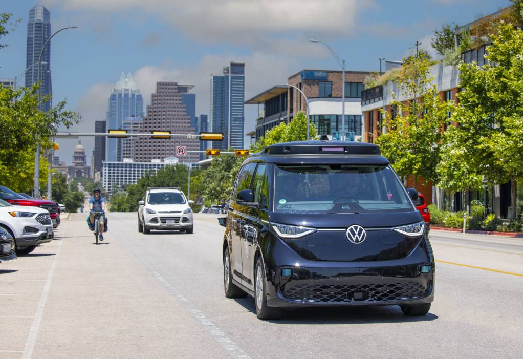 Volkswagen ID.Buzz self-driving prototype testing in Austin, Texas - July 2023