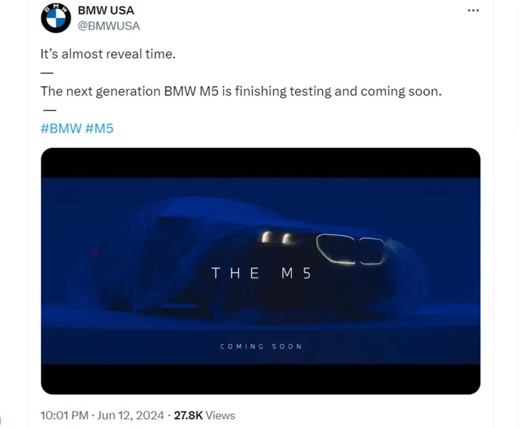 X post by BMW made on June 12, 2024