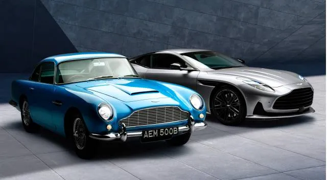 1963 Aston Martin DB5 and 2024 Aston Martin DB12