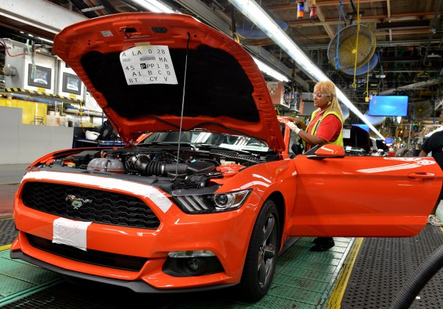 2015 Ford Mustang production at Flat Rock Assembly Plant, Michigan