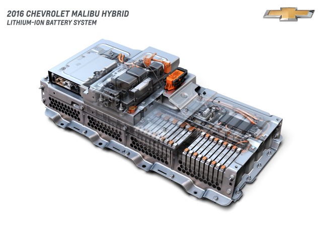 2016 Chevrolet Malibu Hybrid - battery cutaway