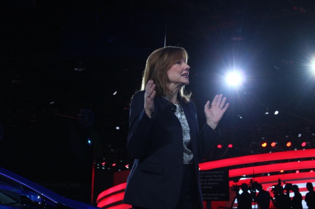 GM CEO Mary Barra with 2016 Chevrolet Volt - Detroit Auto Show