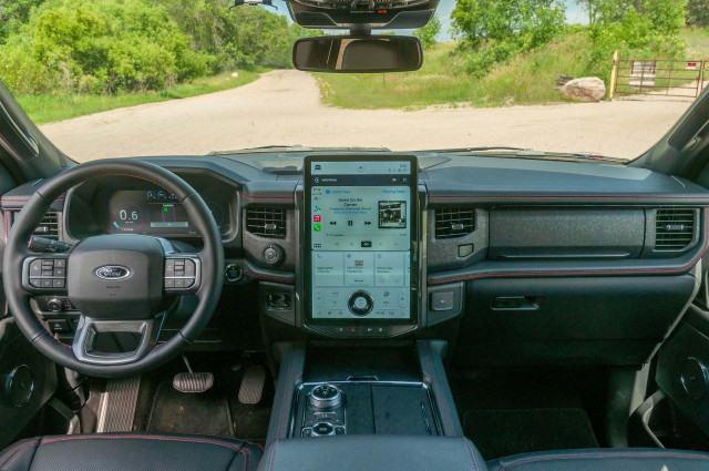 Massaging seats, heads-up display, and BlueCruise won't be found in the Expedition Stealth