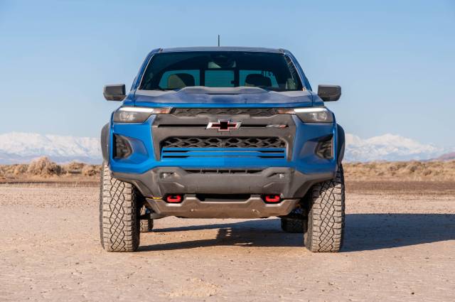 With a wide chassis and lifted suspension the ZR2 towers over lesser Colorados