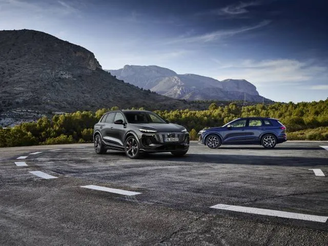 2025 Audi SQ6 E-Tron, left, Q6 E-Tron, right