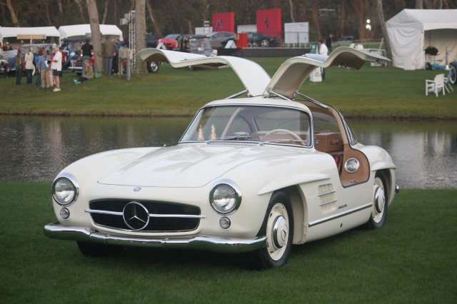 A Mercedes-Benz 300SL Gullwing coupe at Amelia Island