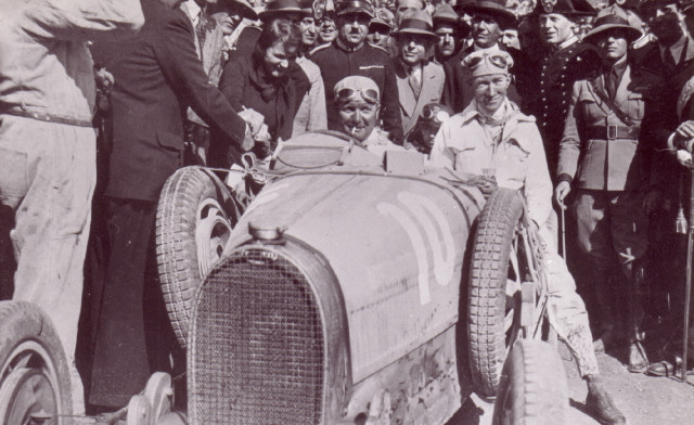 Albert Divo at the wheel of a Bugatti Type 35 at the 1929 Targa Florio