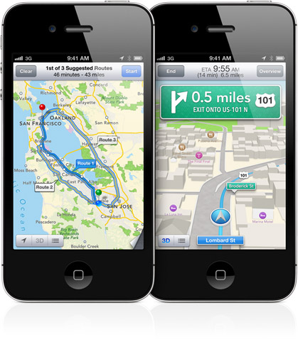Apple Maps app - image courtesy of Apple