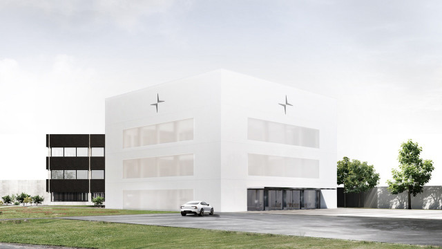 Artist's impression of Polestar's headquarters under construction in Torslanda, Sweden
