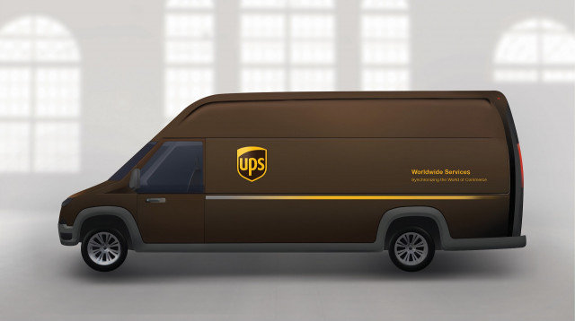 Artist's rendering of possible future UPS plug-in electric delivery truck