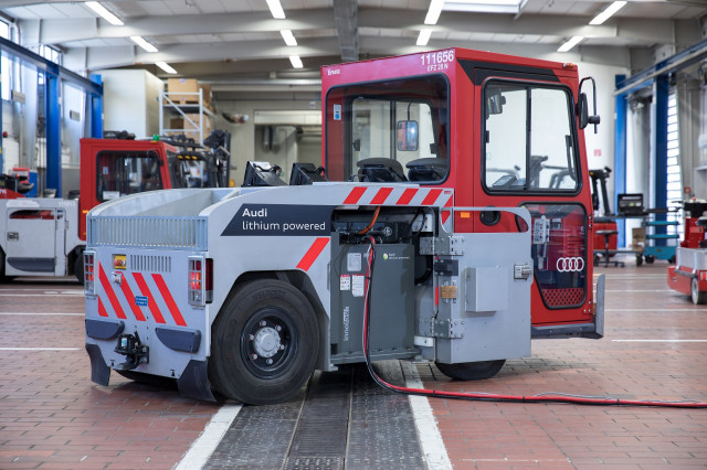 Audi factory tug uses recycled e-tron batteries