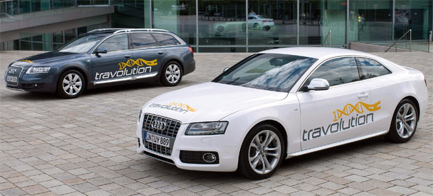 Audi A5 and A6 Avant take part in real-world tests of new Travolution traffic system Audi A5 and A6 Avant take part in real-world tests of new Travolution traffic system