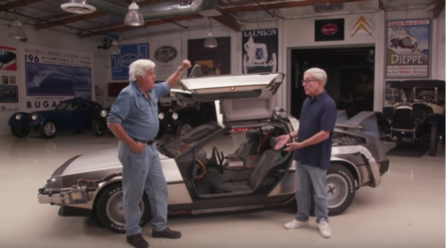 “Back to the Future” DeLorean time machine replica at Jay Leno's Garage