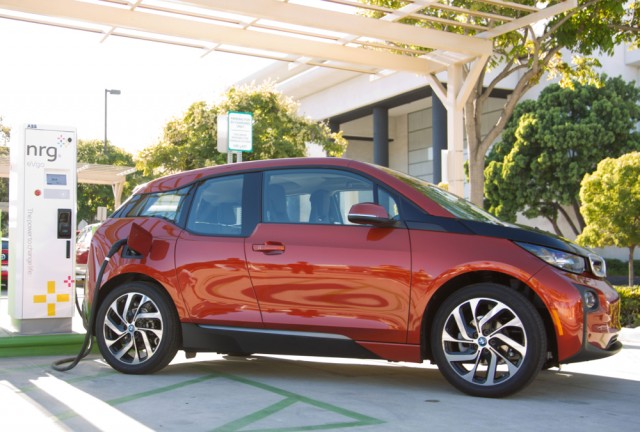 BMW i3 at DC fast-charging station