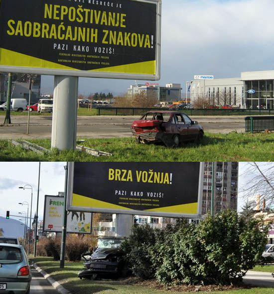 Bosnia speed sign