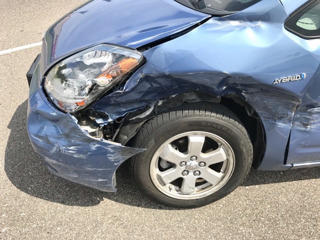 Toyota Prius after car crash, July 2017