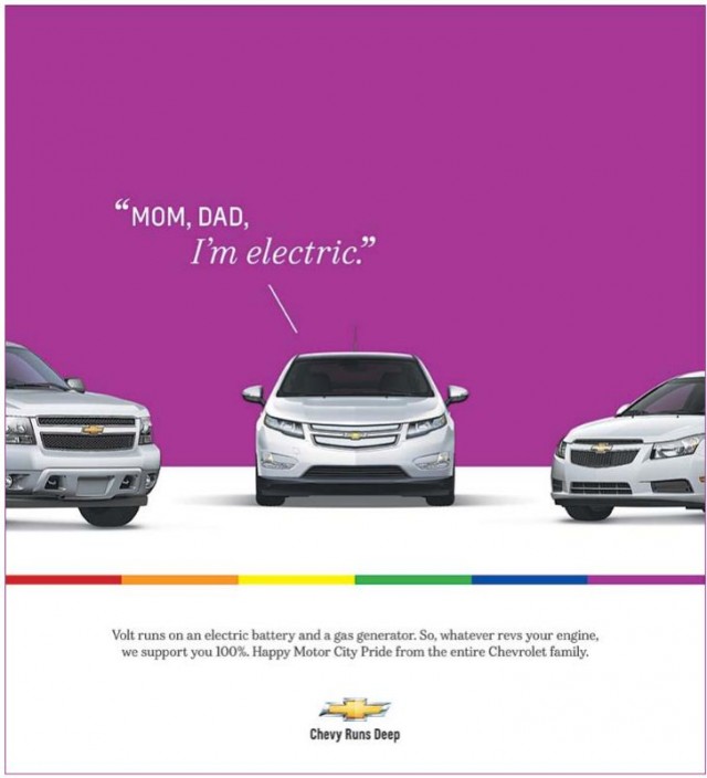 Chevrolet ad in the 2012 Motor City Pride program