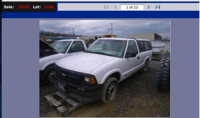 Chevrolet S-10 Electric Pickup Truck On Government Liquidation Site