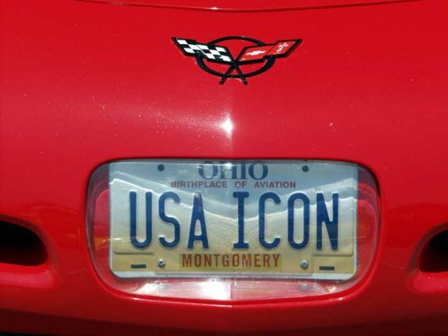 Corvette License Plate: USA Icon