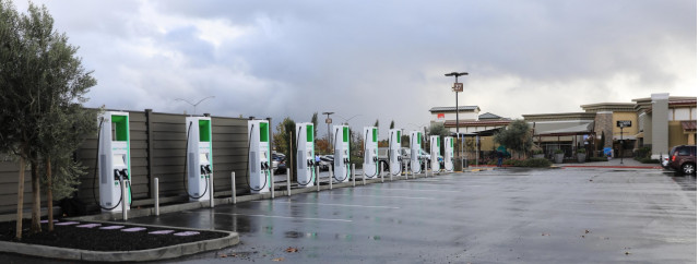 Electrify America DC fast chargers at San Francisco Premium Outlets, Livermore, California