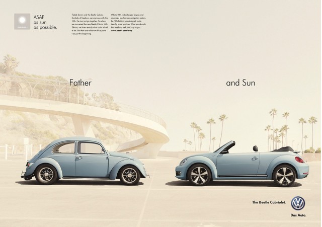 'Father and Sun' ad for the 2013 Volkswagen Beetle Cabriolet