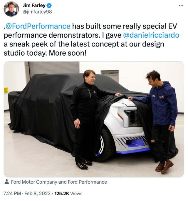 Ford CEO Jim Farley teases high-performance F-150 Lightning concept on Twitter