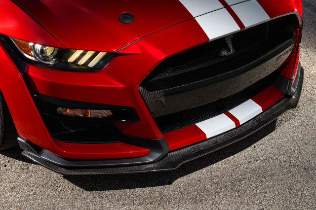 Ford Mustang GT500 carbon-fiber front splitter and grille insert from Ford Performance