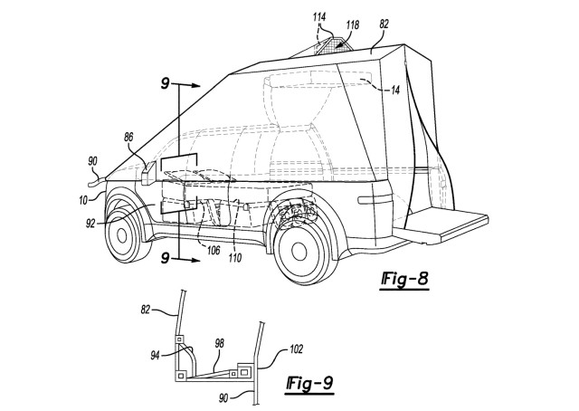 Ford pickup truck midgate patent image