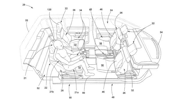 Ford reconfigurable seating patent image