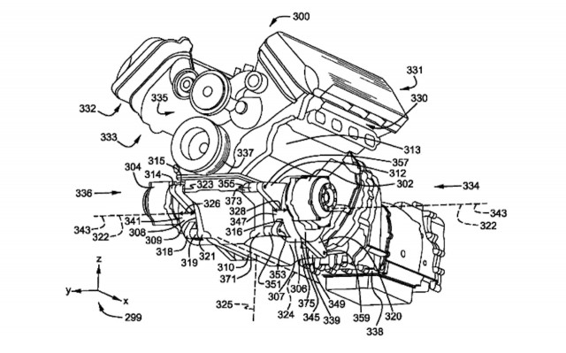 Ford hybrid V-8 engine patent