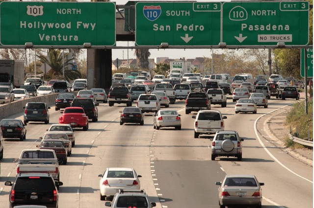 Freeway, Los Angeles, 2009 (photo by Myriam Thyes via Wikimedia)