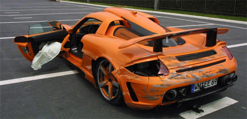 Gemballa GT crashed on circuit in France Gemballa GT crashed on circuit in France