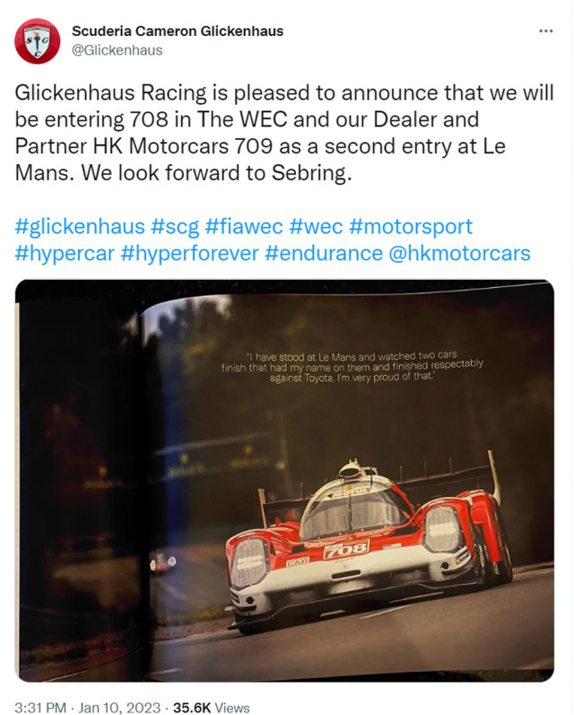 Glickenhaus confirms entry in 2023 World Endurance Championship
