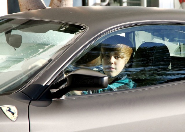 Justin Bieber driving