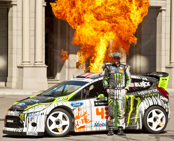 Ken Block is working on Gymkhana FOUR. Now with added fire.