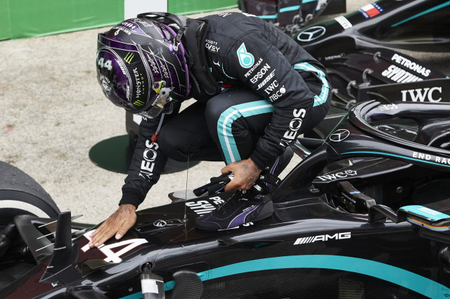 Mercedes-AMG's Lewis Hamilton at the 2020 Formula One Portuguese Grand Prix