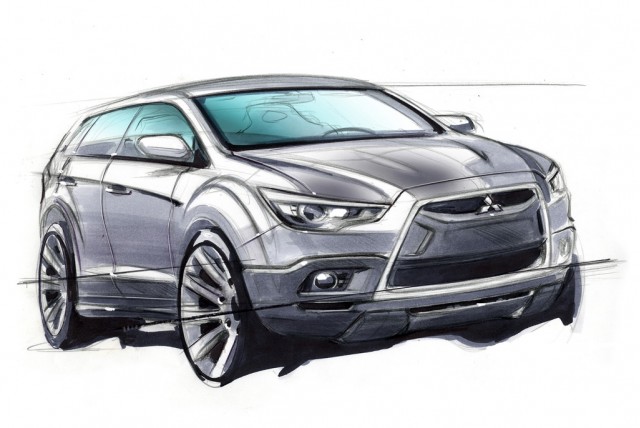 Mitsubishi compact crossover preview sketch