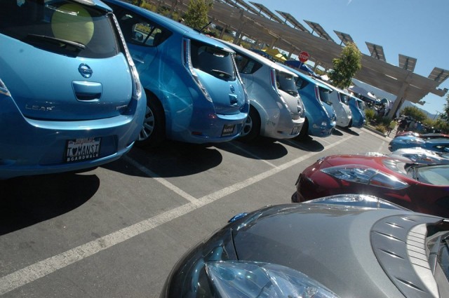 National Plug-In Day 2013: Nissan Leafs at Cupertino, CA [Photo by Corine van Deventer-Geljon]