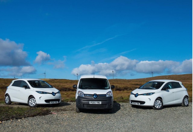 Renault Zoe and Kangoo ZE electric cars on the Outer Hebrides