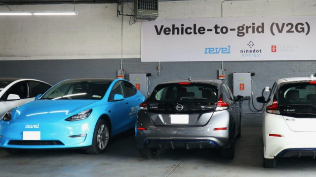 Revel and Fermata Energy V2G pilot program using Nissan Leaf EVs.
