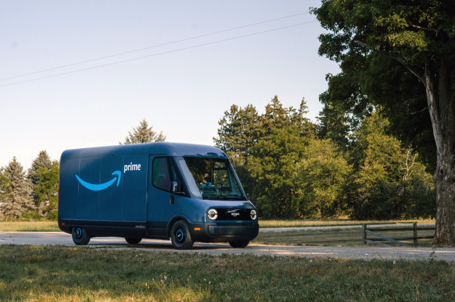 Rivian Amazon electric delivery truck