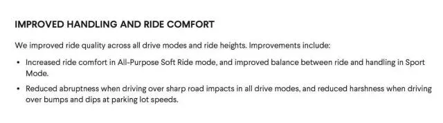 Rivian improved ride and handling updates - software version 2023.34.0