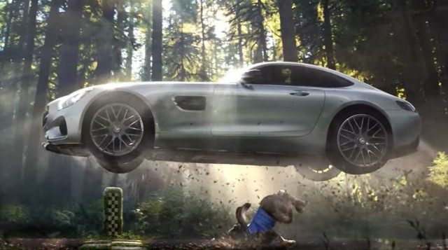 Scene from Mercedes’ ad for Super Bowl XLIX